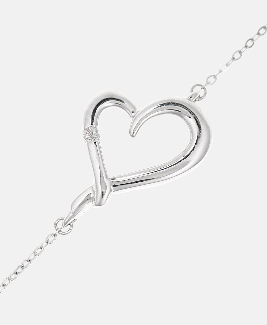 Armband aus 375 Weißgold mit Diamant Herz-Design