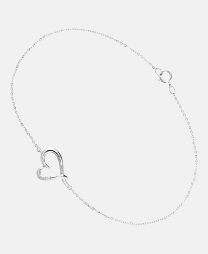 Armband aus 375 Weißgold mit Diamant Herz-Design