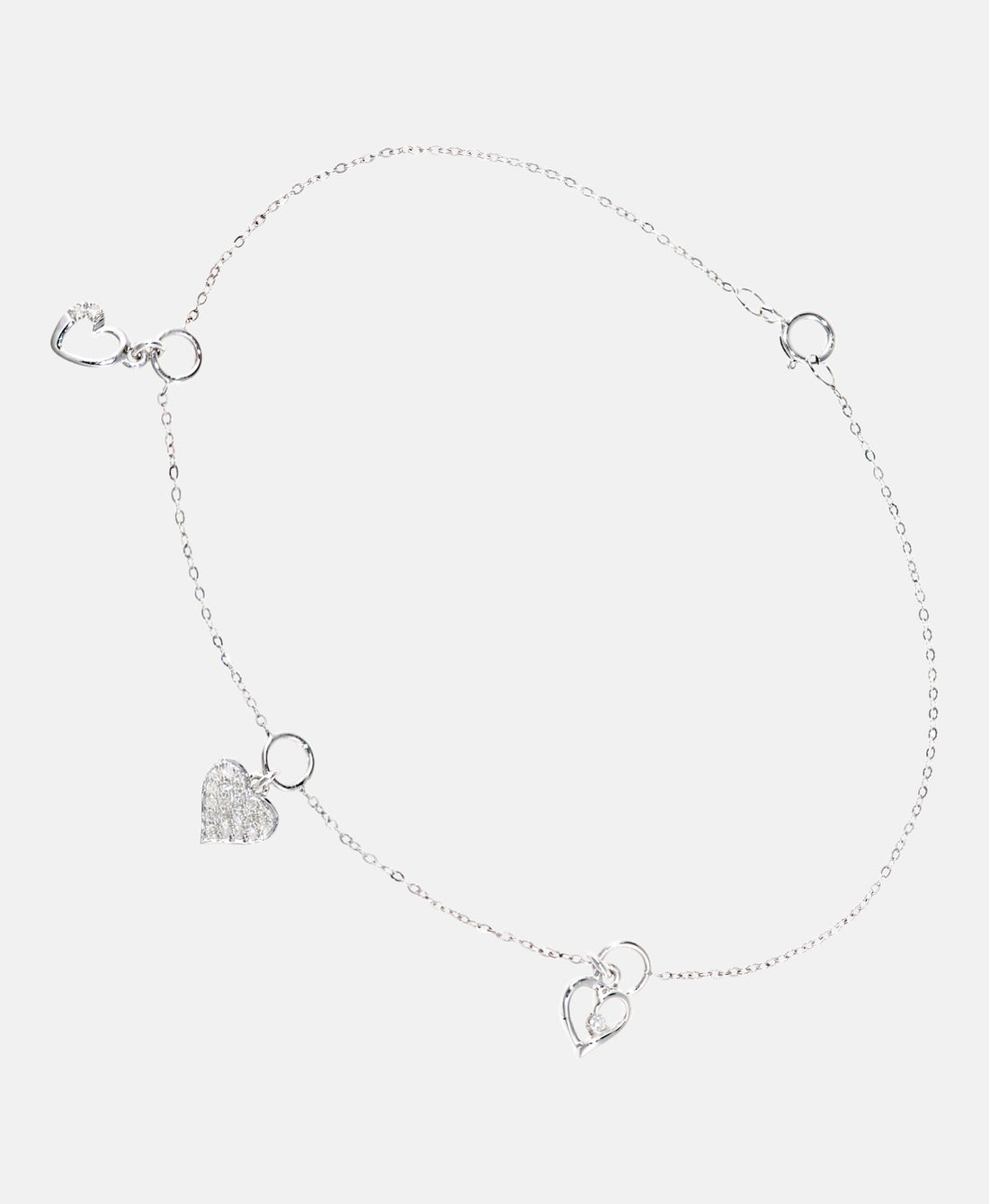 Armband aus 375 Weißgold mit Diamant Herz-Design