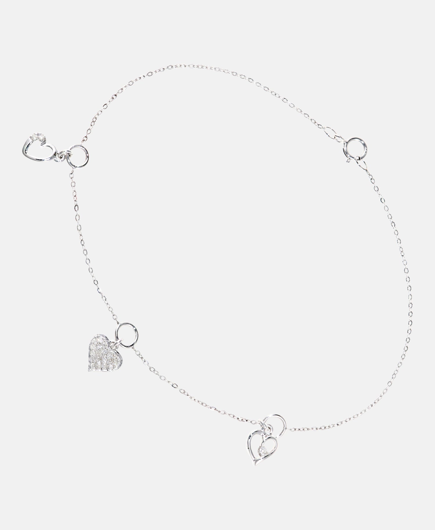 Armband aus 375 Weißgold mit Diamant Herz-Design