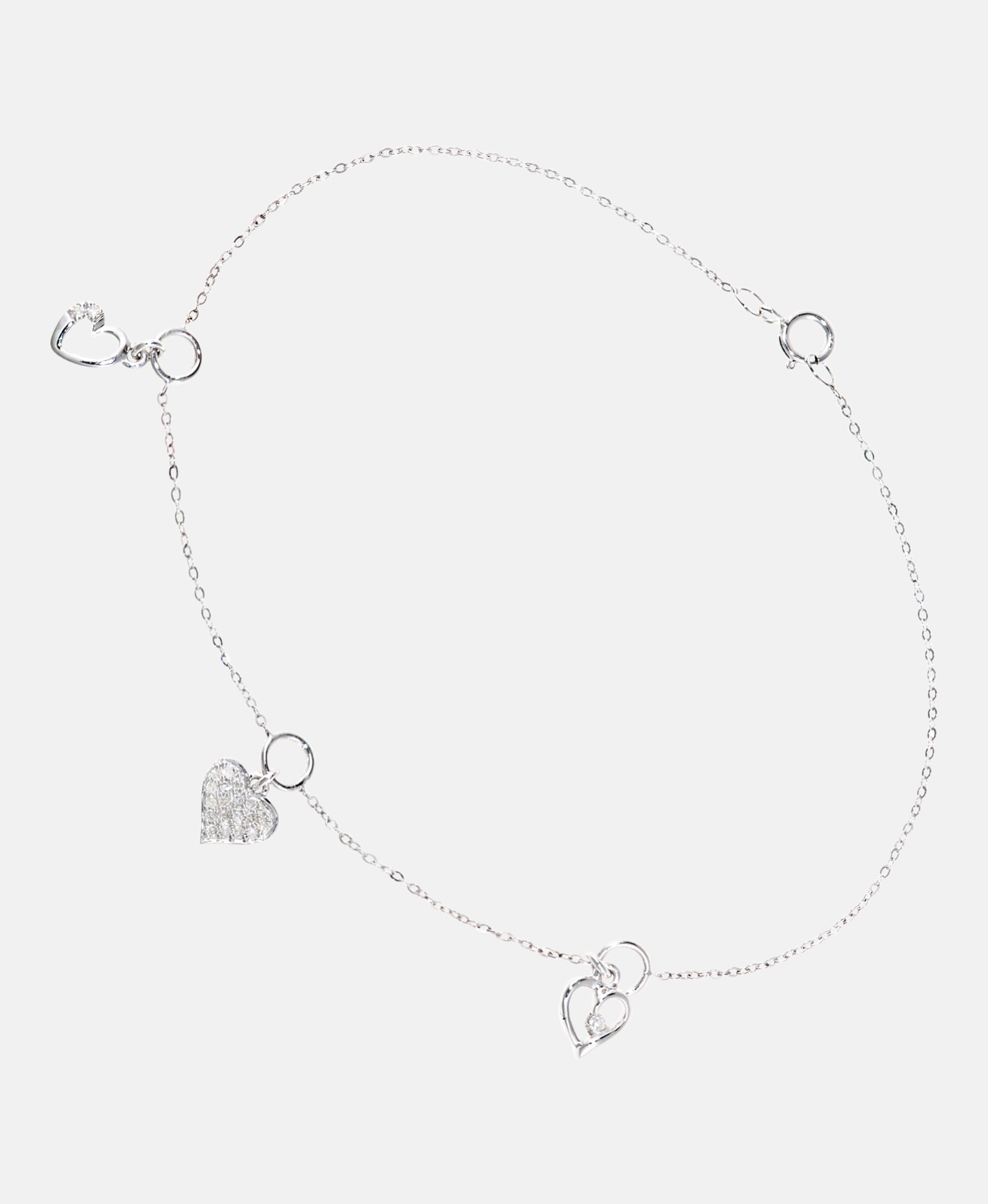 Armband aus 375 Weißgold mit Diamant Herz-Design