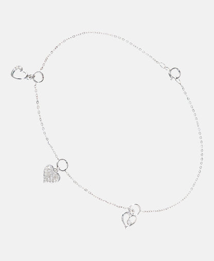 Armband aus 375 Weißgold mit Diamant Herz-Design