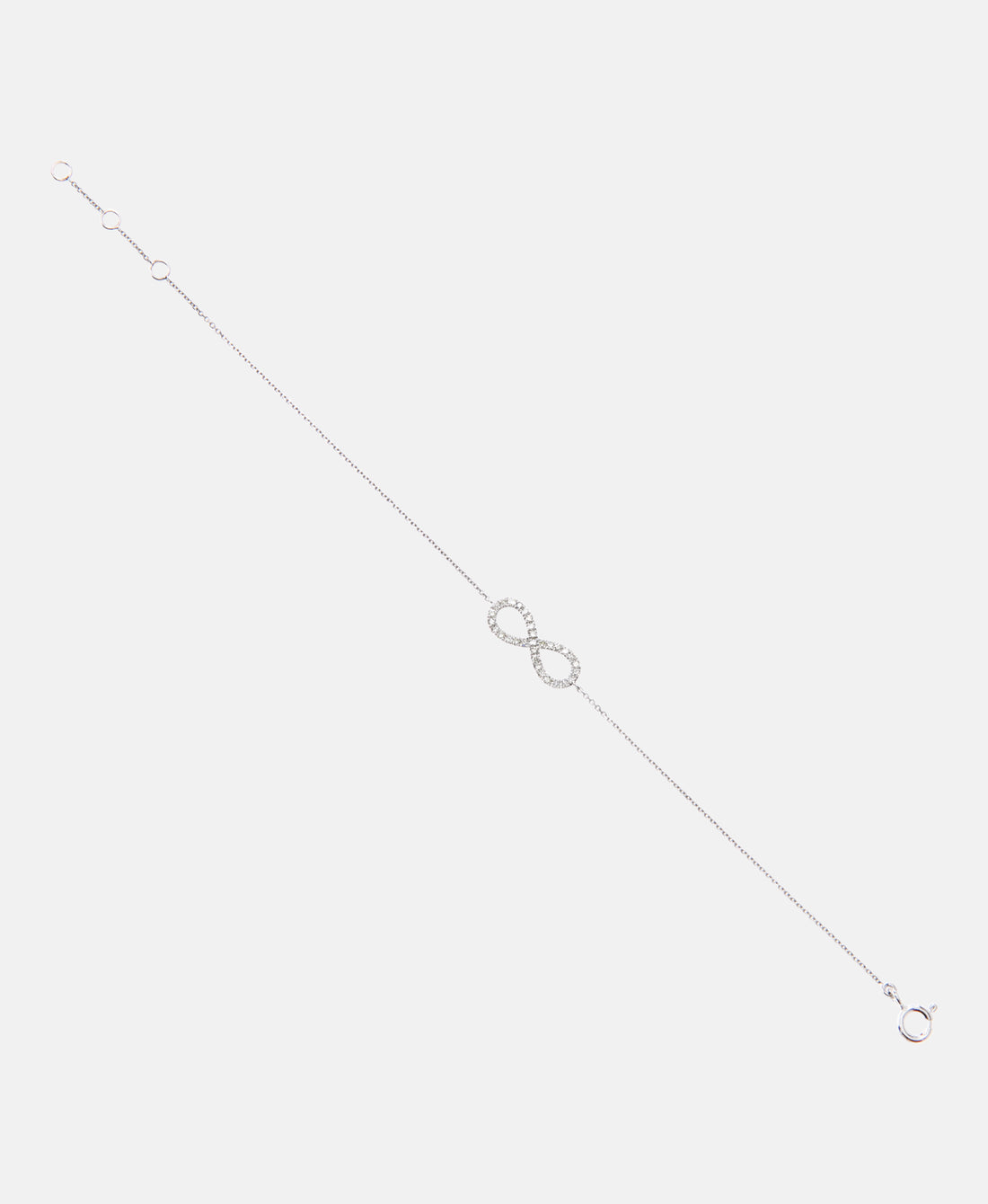 Armband aus 375 Weißgold mit Diamant Infinity-Design