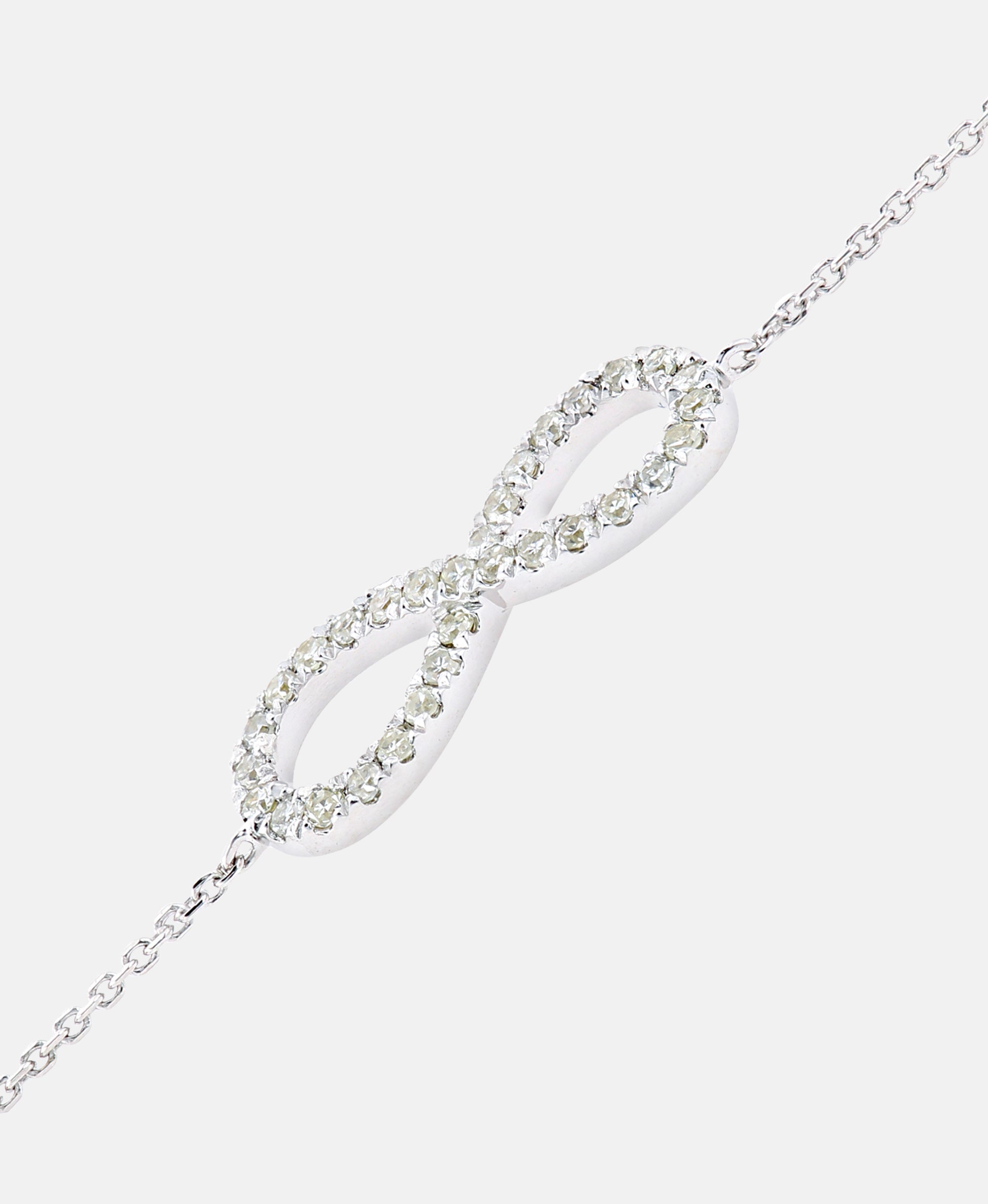 Armband aus 375 Weißgold mit Diamant Infinity-Design