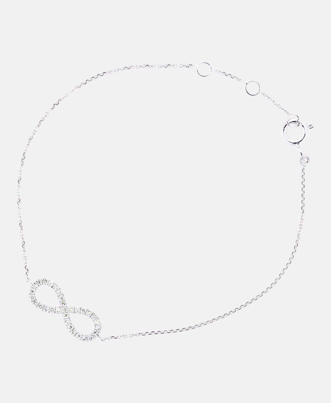 Armband aus 375 Weißgold mit Diamant Infinity-Design