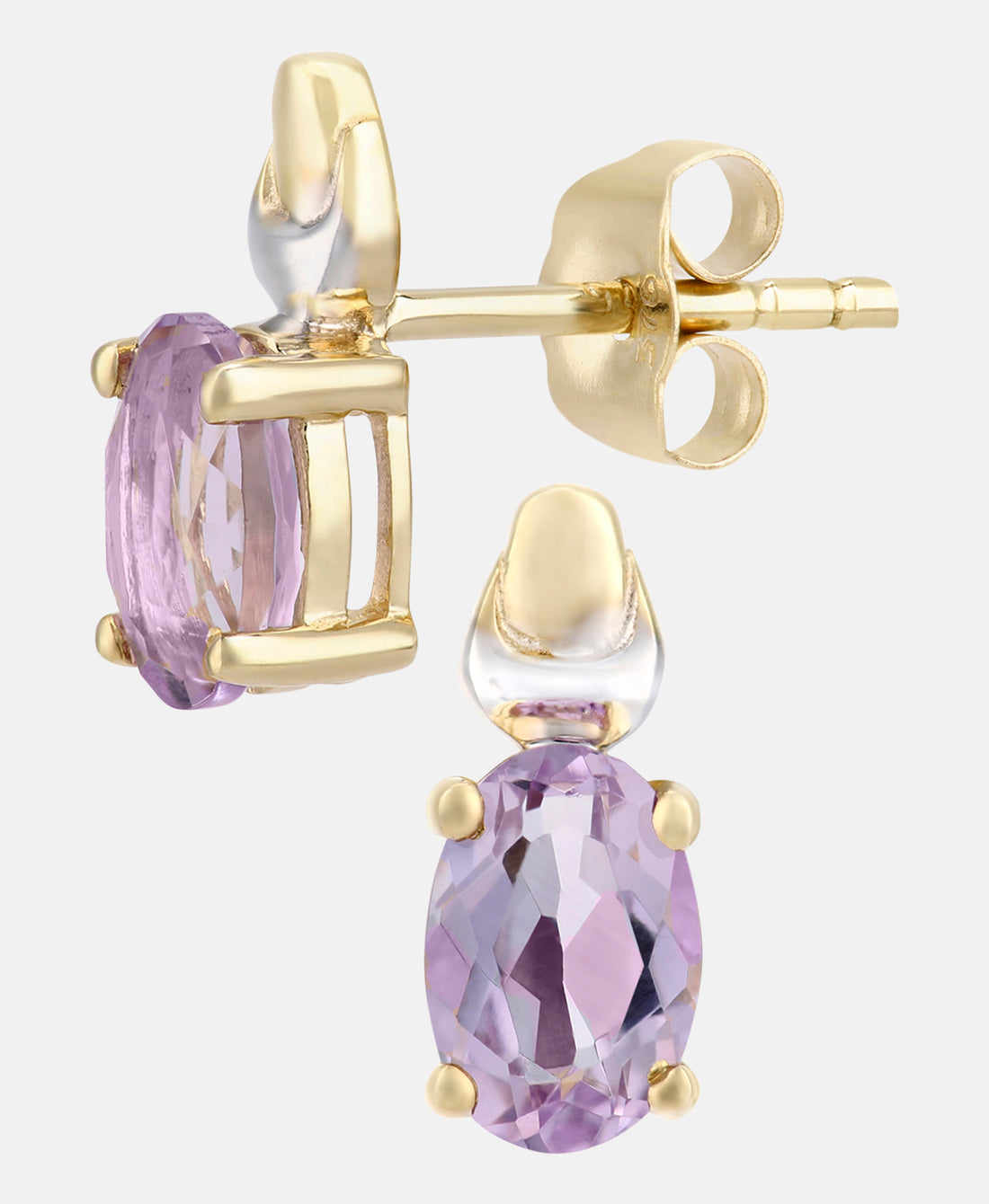 Ohrringe aus 375 Gelbgold mit Amethyst