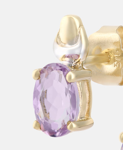 Ohrringe aus 375 Gelbgold mit Amethyst