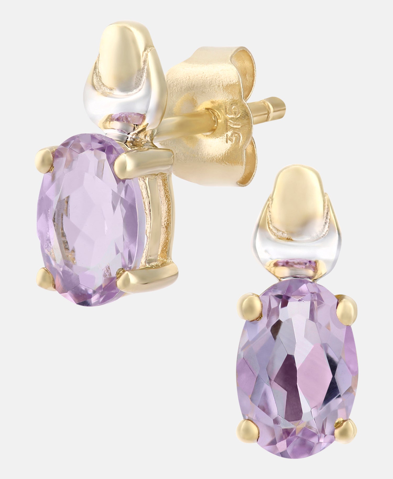 Ohrringe aus 375 Gelbgold mit Amethyst