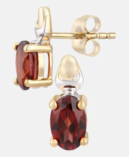 Ohrringe aus 375 Gelbgold mit Granat
