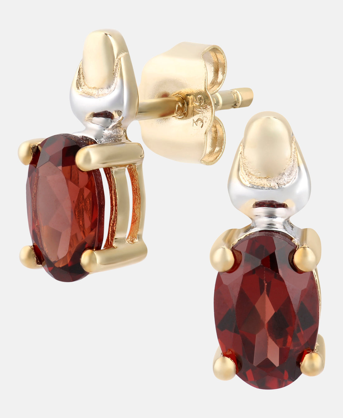 Ohrringe aus 375 Gelbgold mit Granat