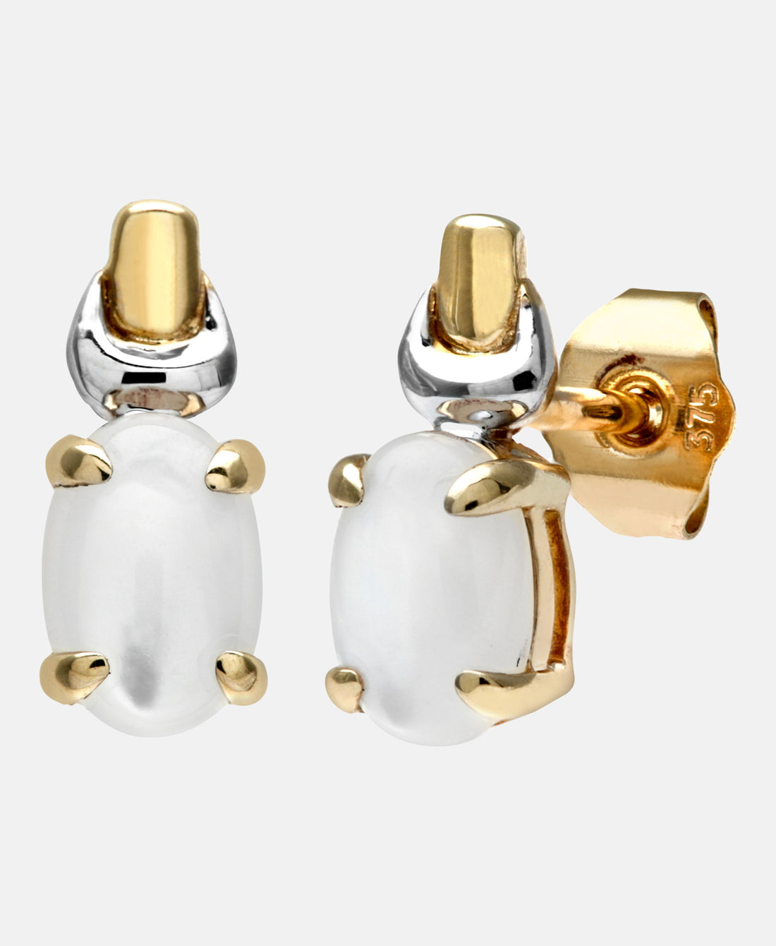 Ohrringe aus 375 Gelbgold mit Opal