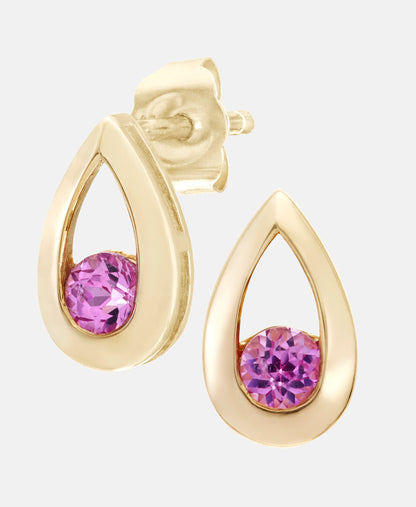 Ohrhänger aus 375 Gelbgold mit Saphir