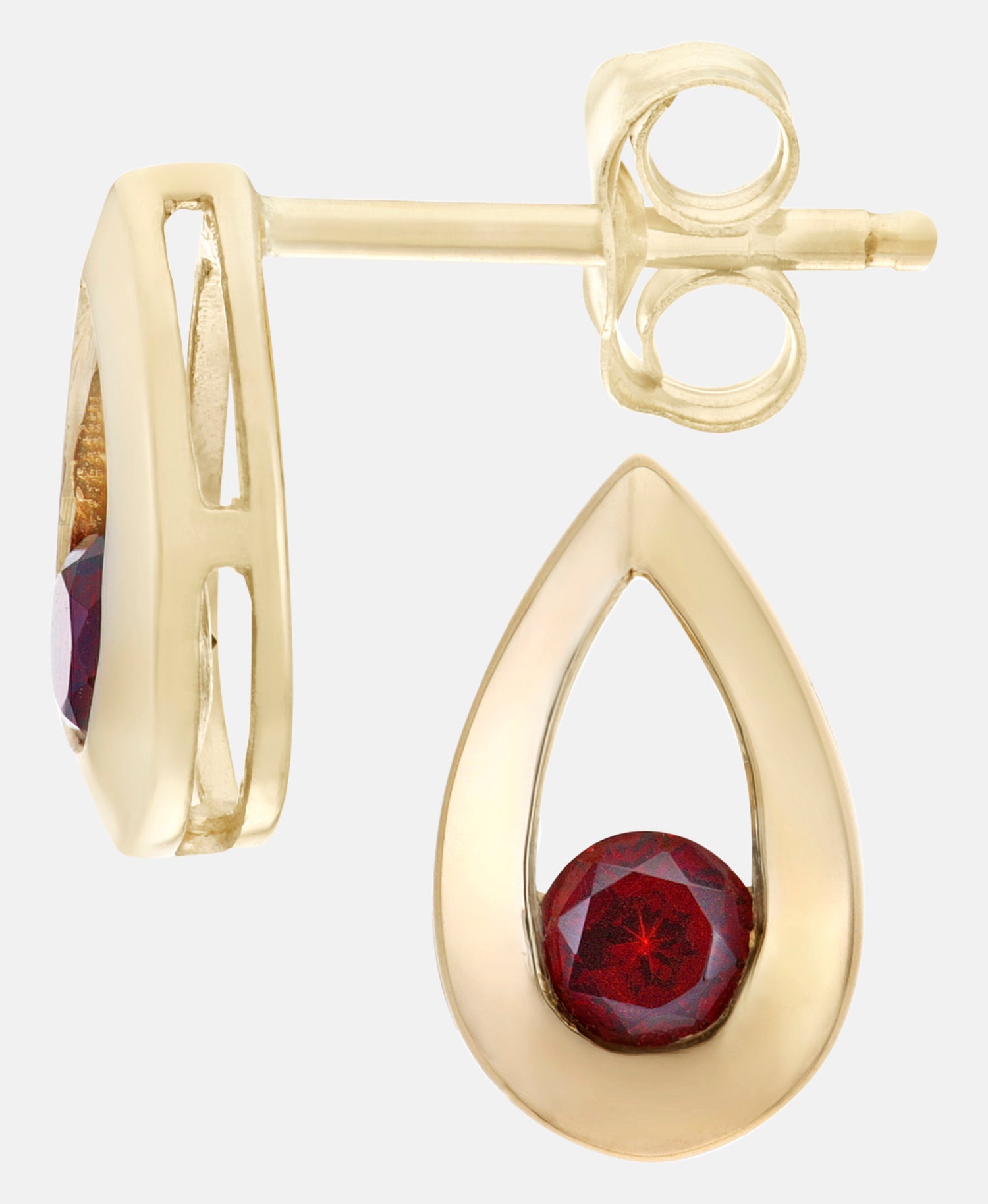 Ohrhänger aus 375 Gelbgold mit Granat