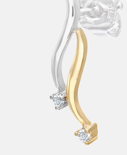 Ohrhänger aus 375 Gelbgold mit Diamant