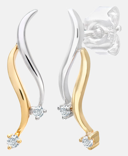 Ohrhänger aus 375 Gelbgold mit Diamant