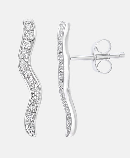 Ohrhänger aus 375 Weißgold mit Diamant