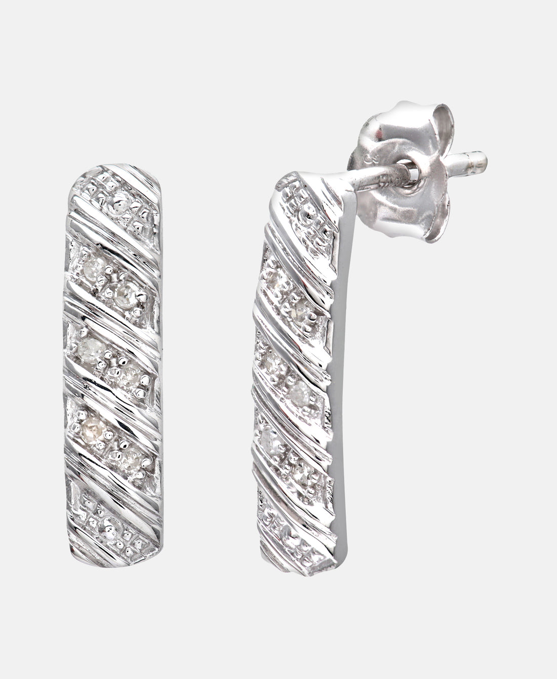 Ohrringe aus 375 Weißgold mit 0.05 Karat Diamant