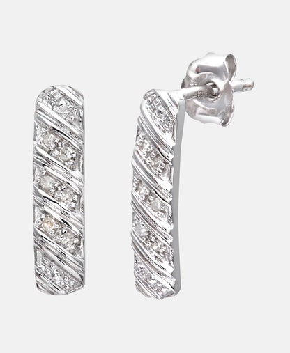 Ohrringe aus 375 Weißgold mit 0.05 Karat Diamant