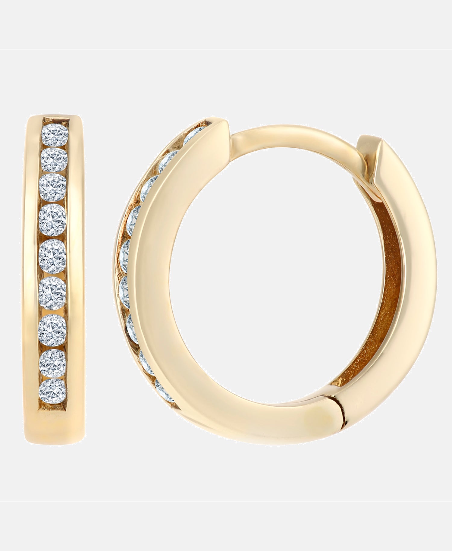 Creolen aus 375 Gelbgold mit Diamant
