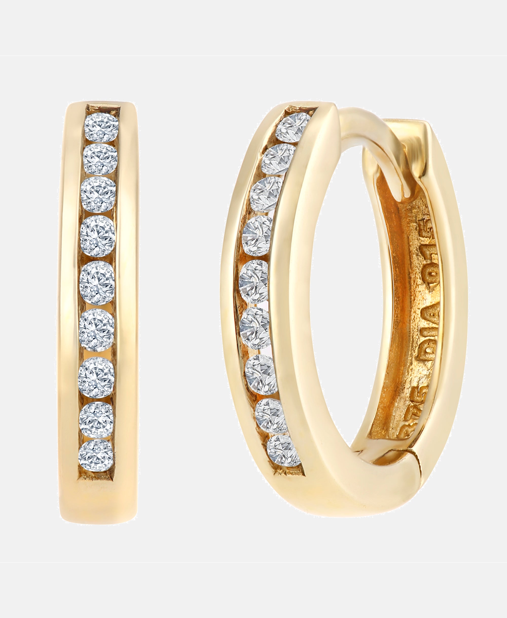 Creolen aus 375 Gelbgold mit Diamant