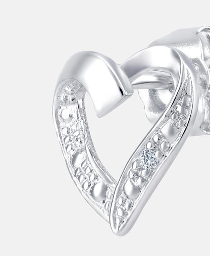 Ohrstecker aus 375 Weißgold mit Diamant Herz-Design