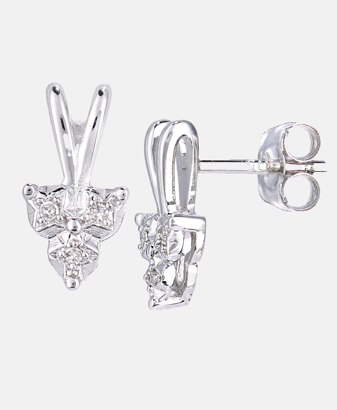 Ohrringe aus 375 Weißgold mit Diamant Stern