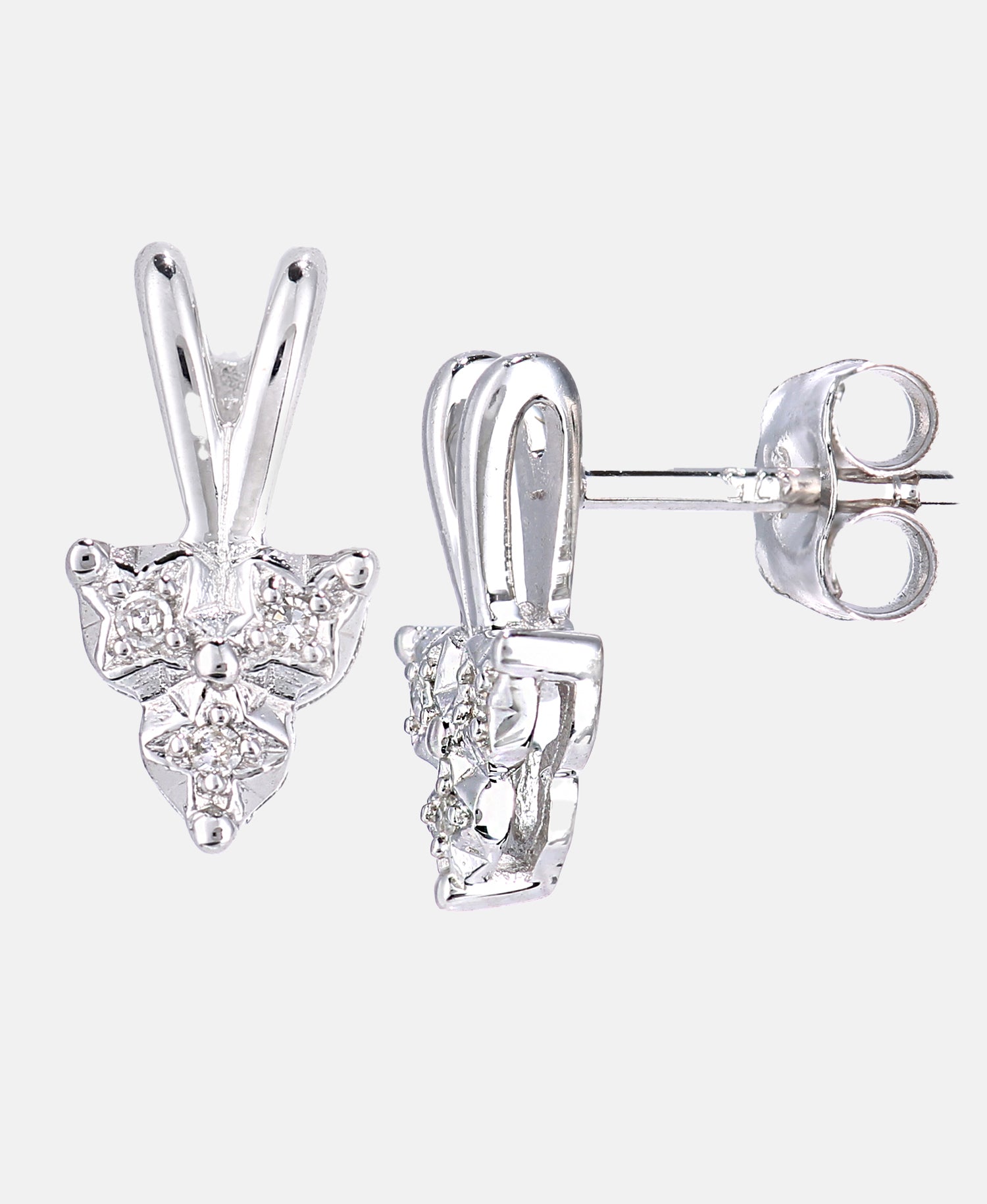 Ohrringe aus 375 Weißgold mit Diamant Stern