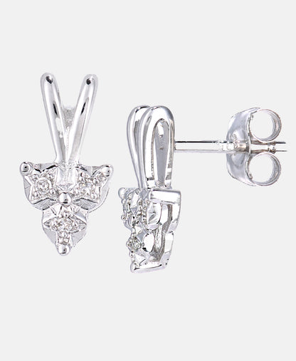 Ohrringe aus 375 Weißgold mit Diamant Stern