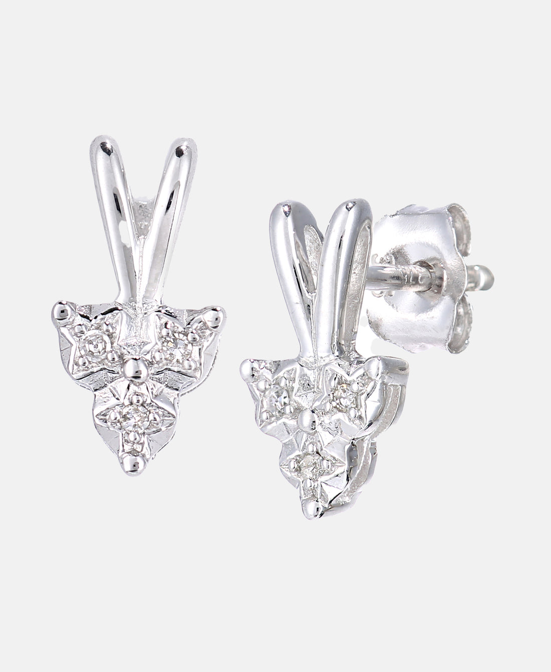 Ohrringe aus 375 Weißgold mit Diamant Stern