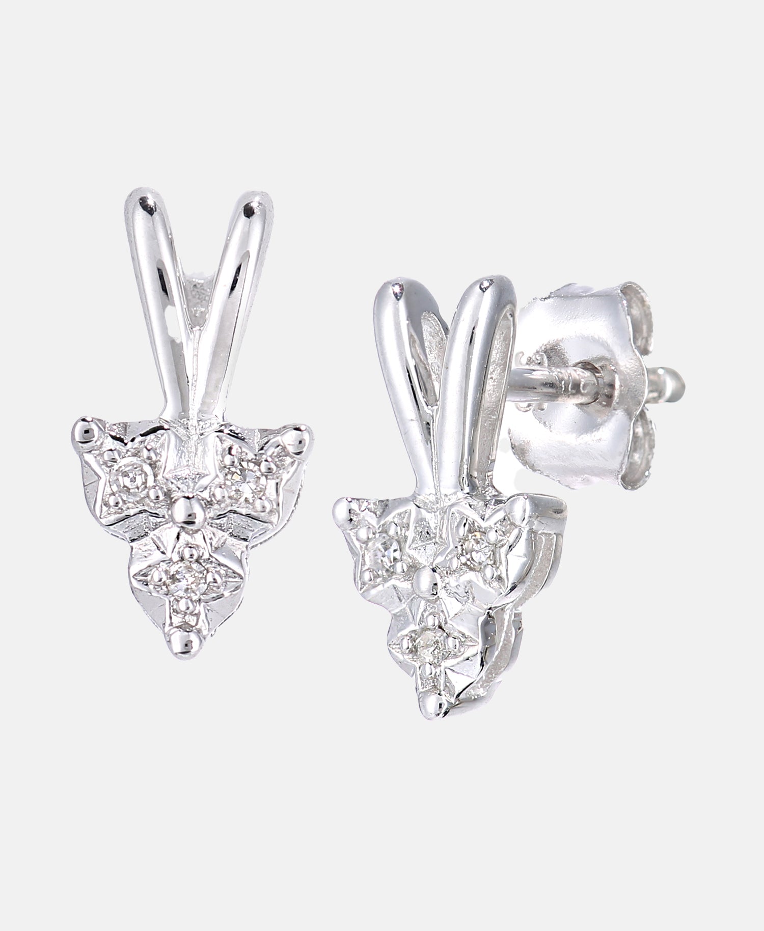 Ohrringe aus 375 Weißgold mit Diamant Stern