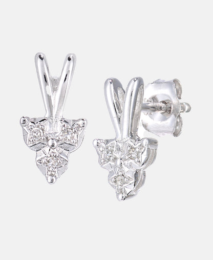 Ohrringe aus 375 Weißgold mit Diamant Stern