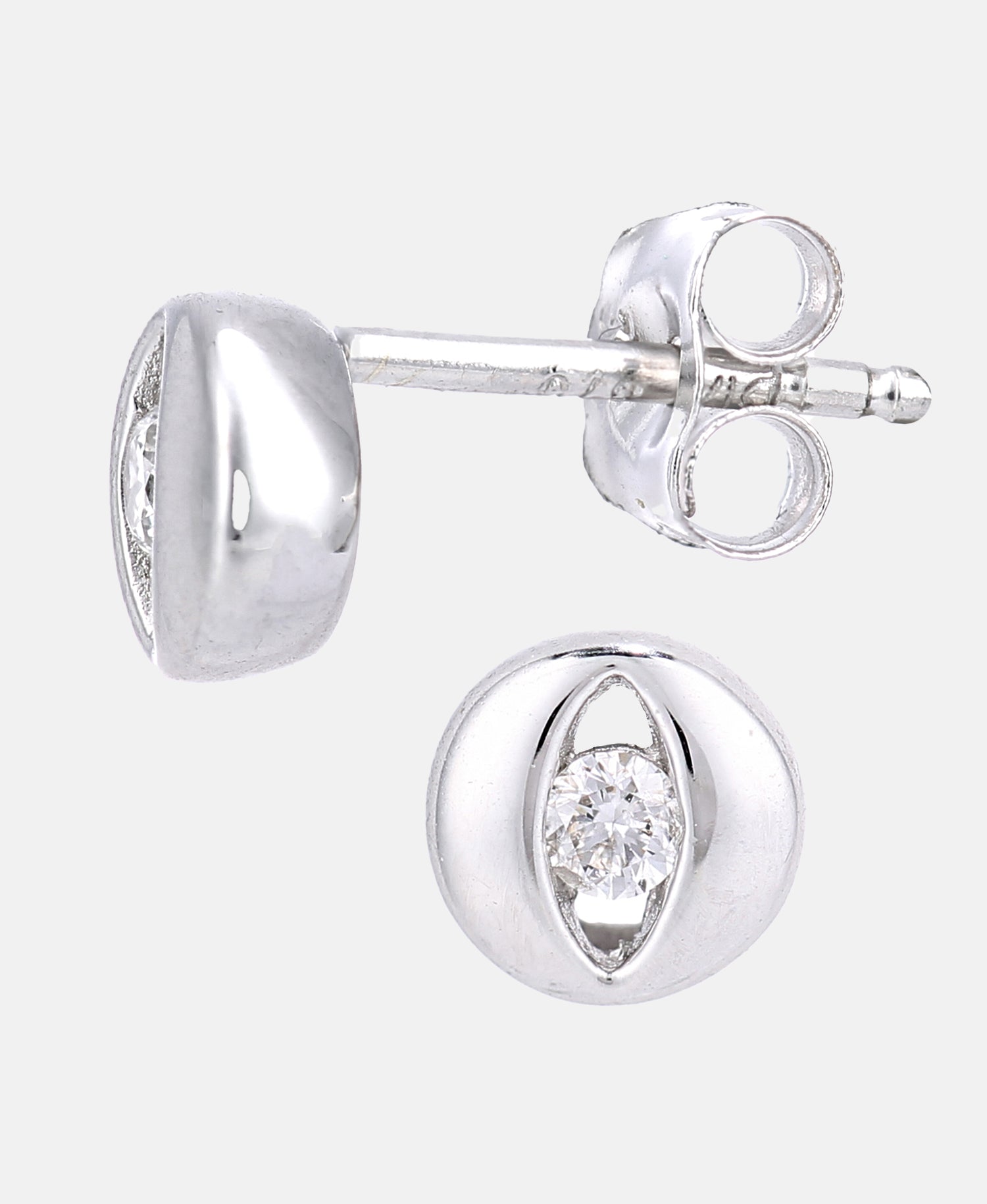 Ohrstecker aus 375 Weißgold mit Diamant