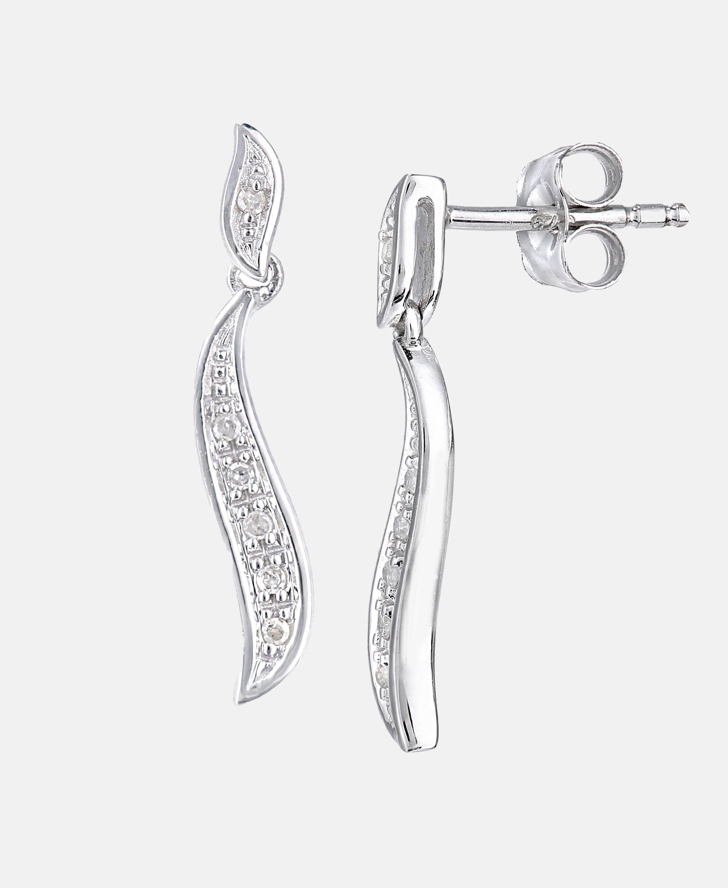 Ohrringe aus 375 Weißgold mit Diamant