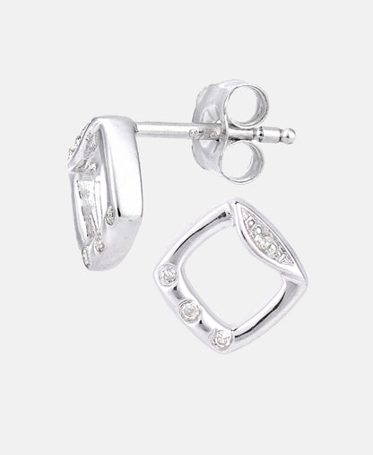 Ohrringe aus 375 Weißgold mit Diamant