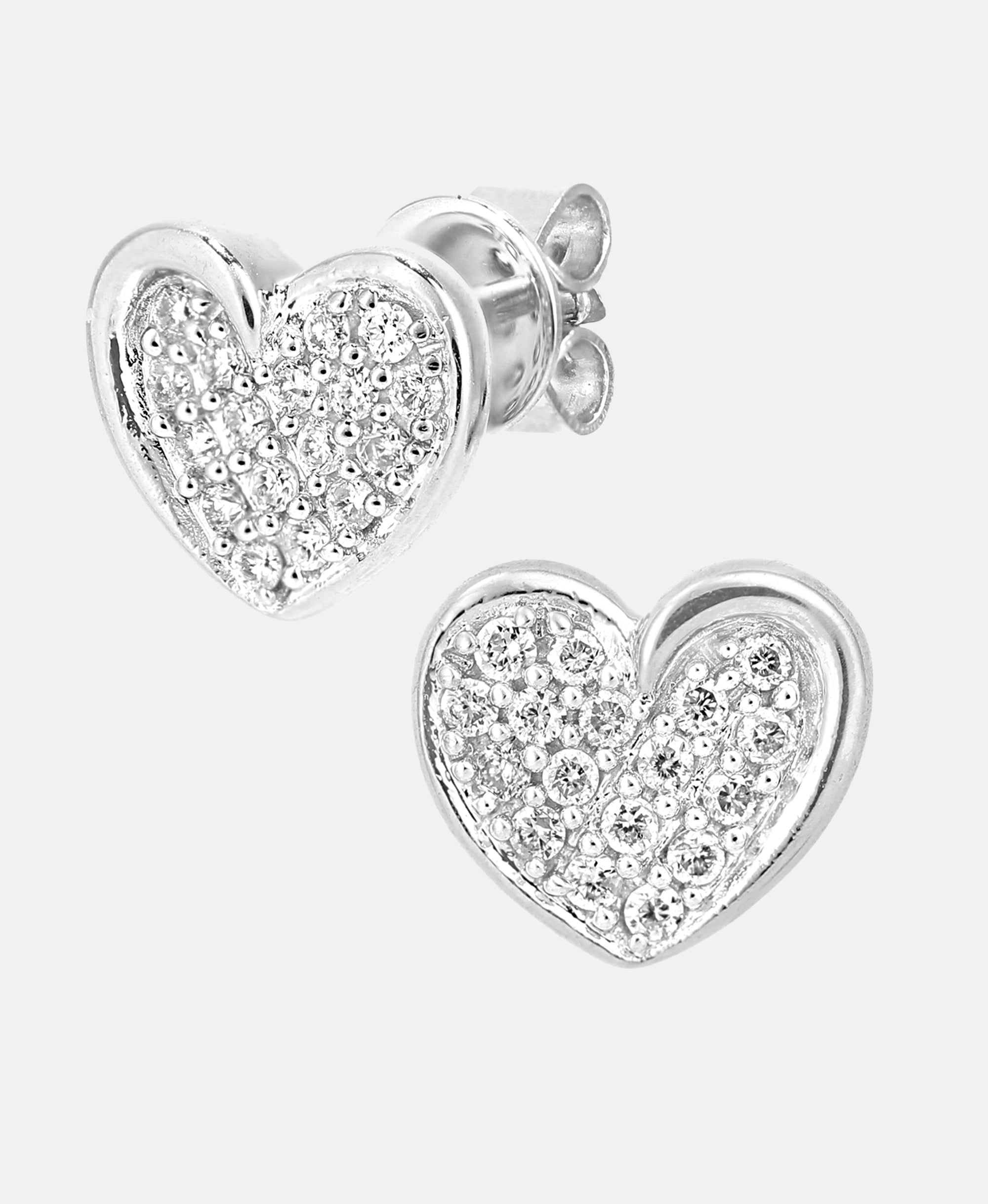 Ohrringe aus 750 Weißgold mit Diamant Herz-Design