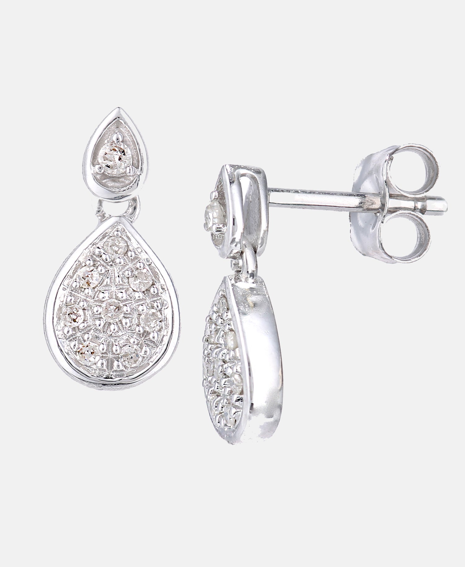 Ohrhänger aus 375 Weißgold mit Diamant