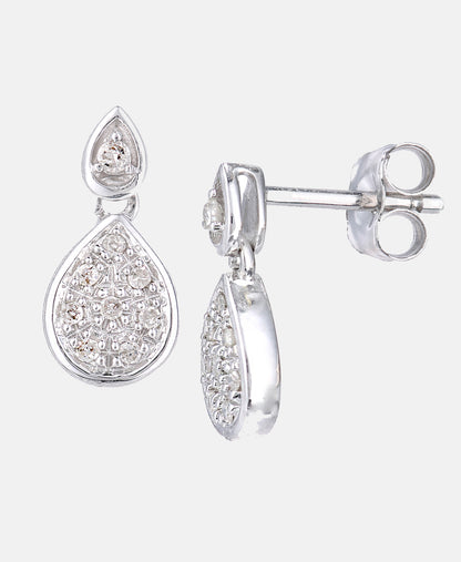 Ohrhänger aus 375 Weißgold mit Diamant