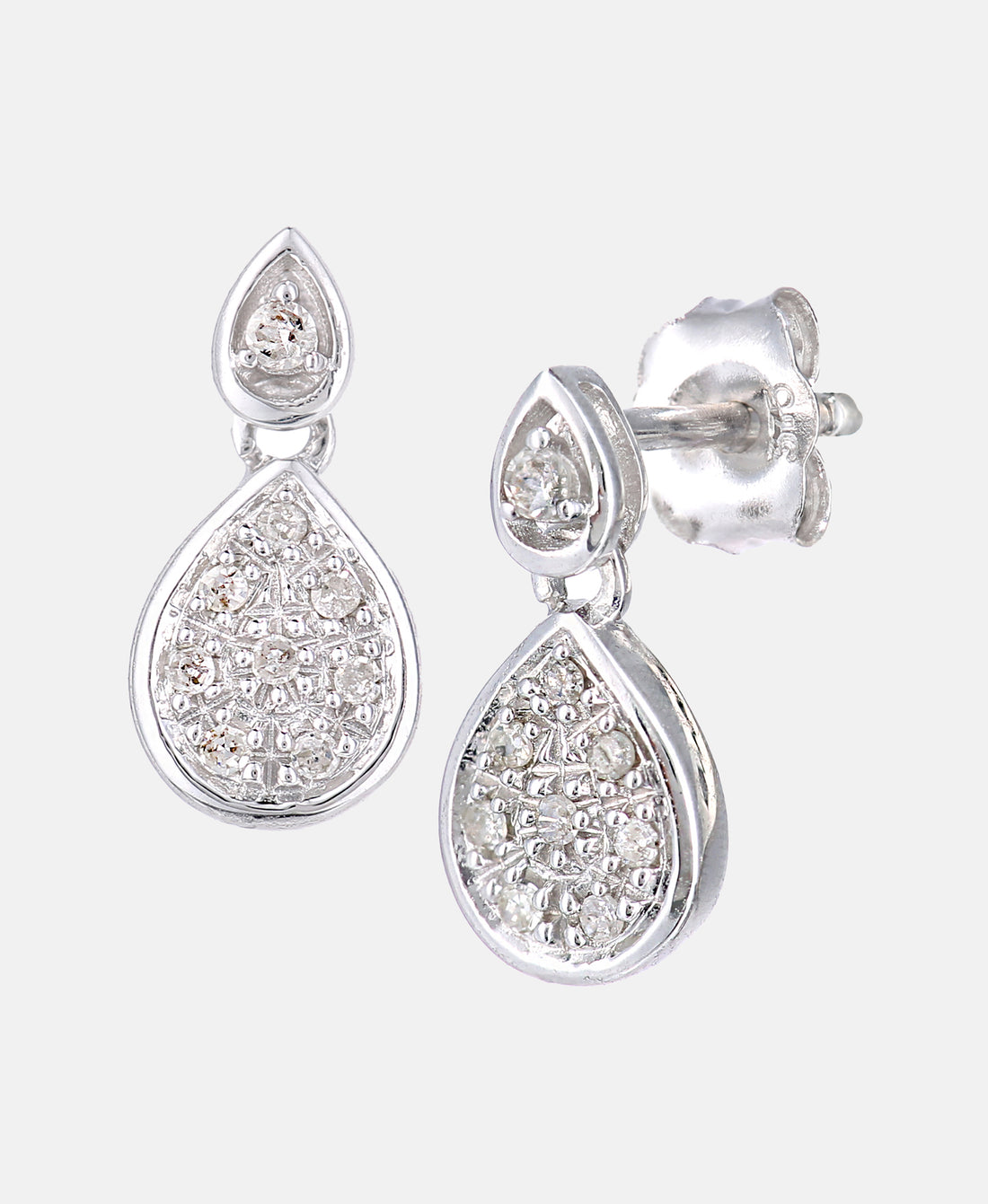 Ohrhänger aus 375 Weißgold mit Diamant