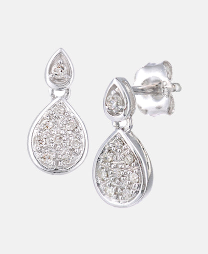Ohrhänger aus 375 Weißgold mit Diamant