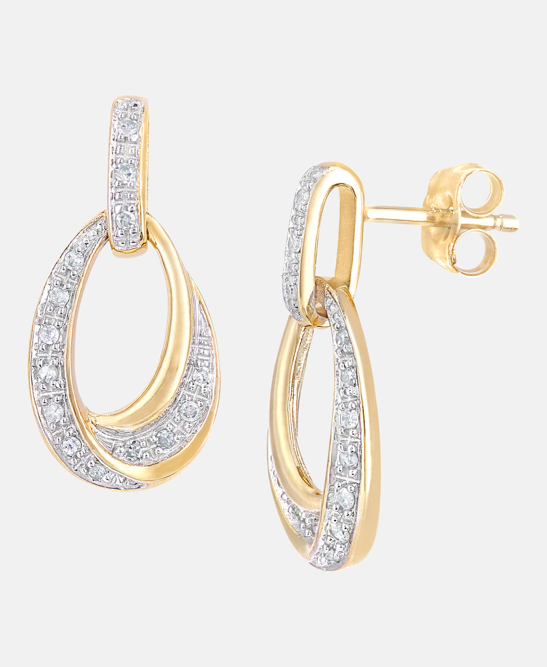 Ohrhänger aus 375 Gelbgold mit Diamant
