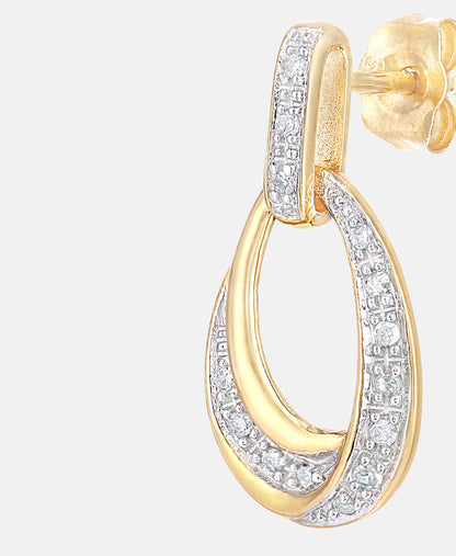 Ohrhänger aus 375 Gelbgold mit Diamant
