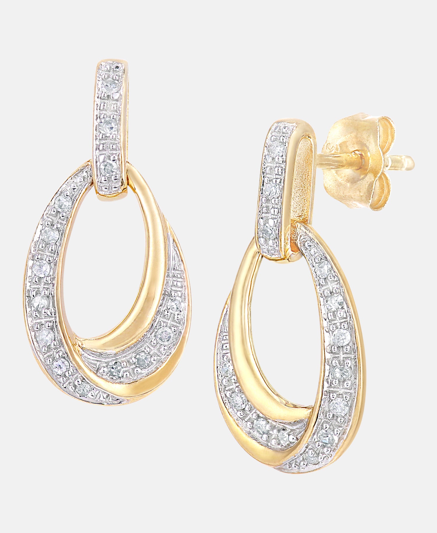 Ohrhänger aus 375 Gelbgold mit Diamant