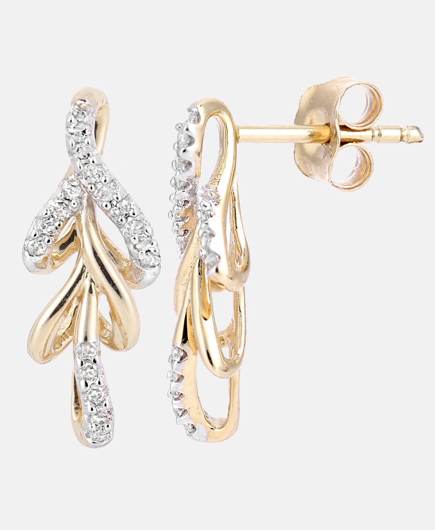 Ohrringe aus 375 Gelbgold mit Diamant