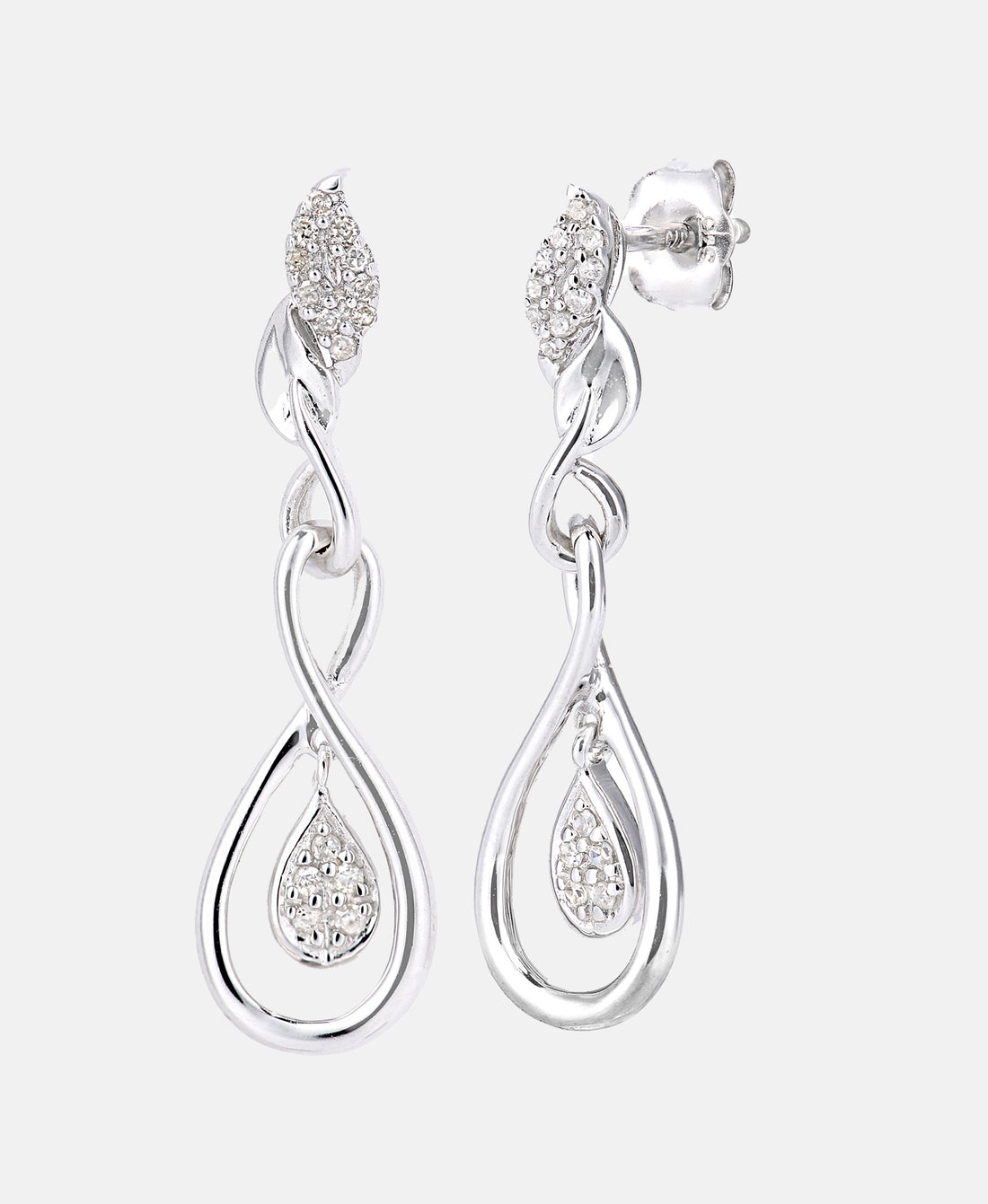 Ohrhänger aus 375 Weißgold mit Diamant