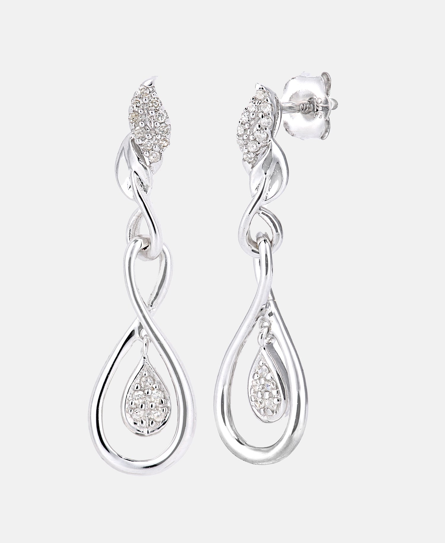 Ohrhänger aus 375 Weißgold mit Diamant