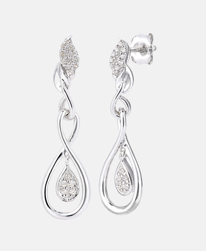 Ohrhänger aus 375 Weißgold mit Diamant