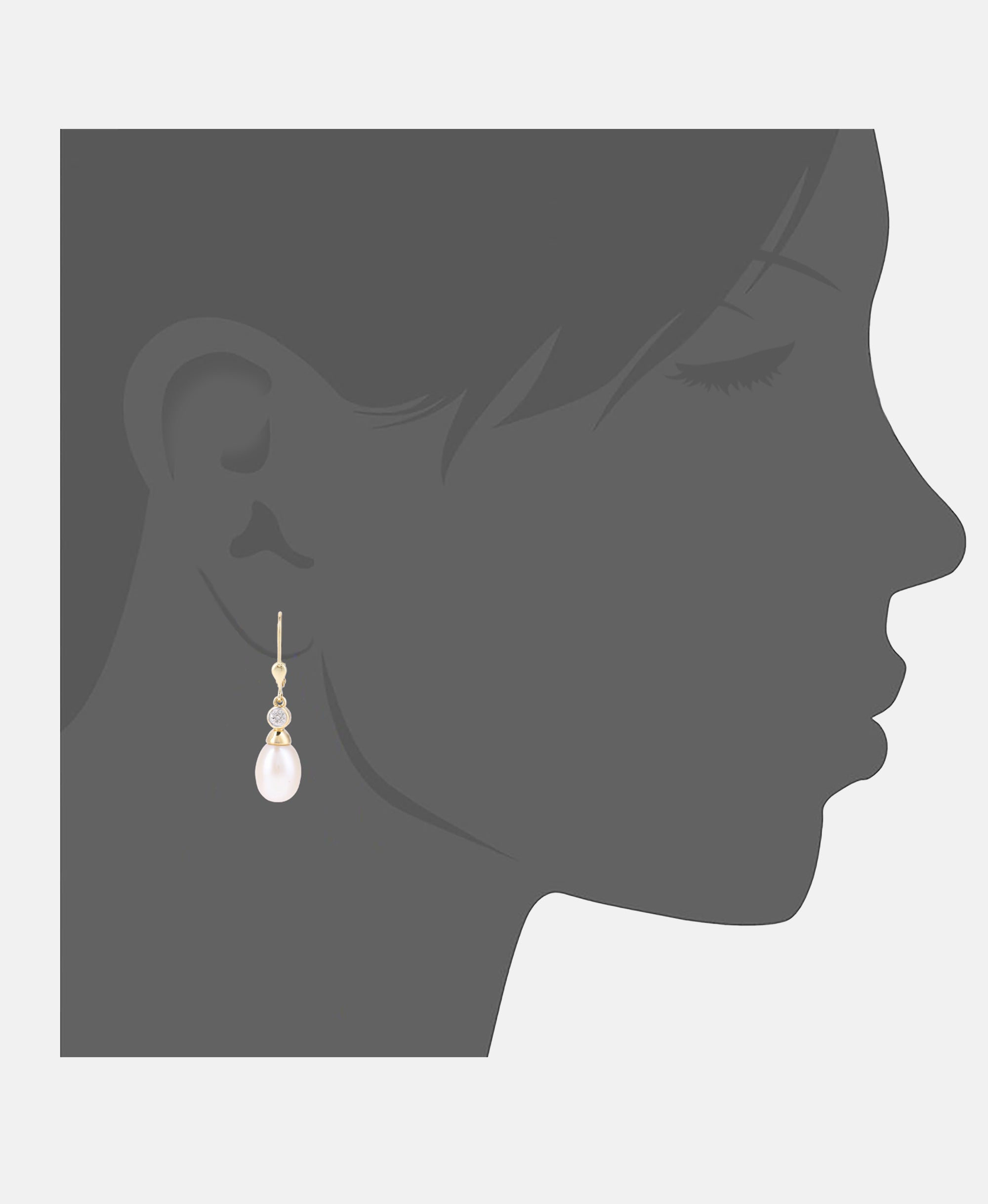 Ohrhänger aus 375 Gelbgold mit Diamant mit Perle