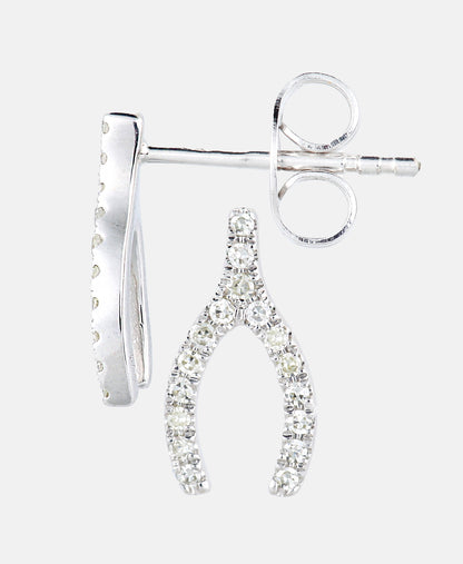 Ohrringe aus 375 Weißgold mit 0.1 Karat Diamant