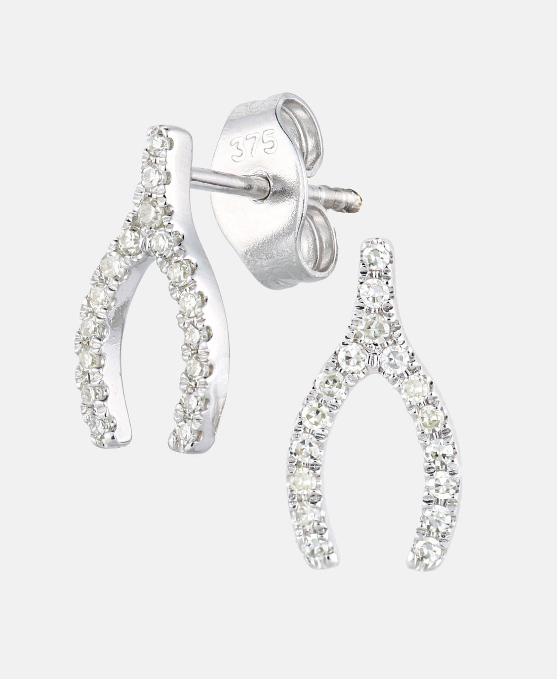 Ohrringe aus 375 Weißgold mit 0.1 Karat Diamant