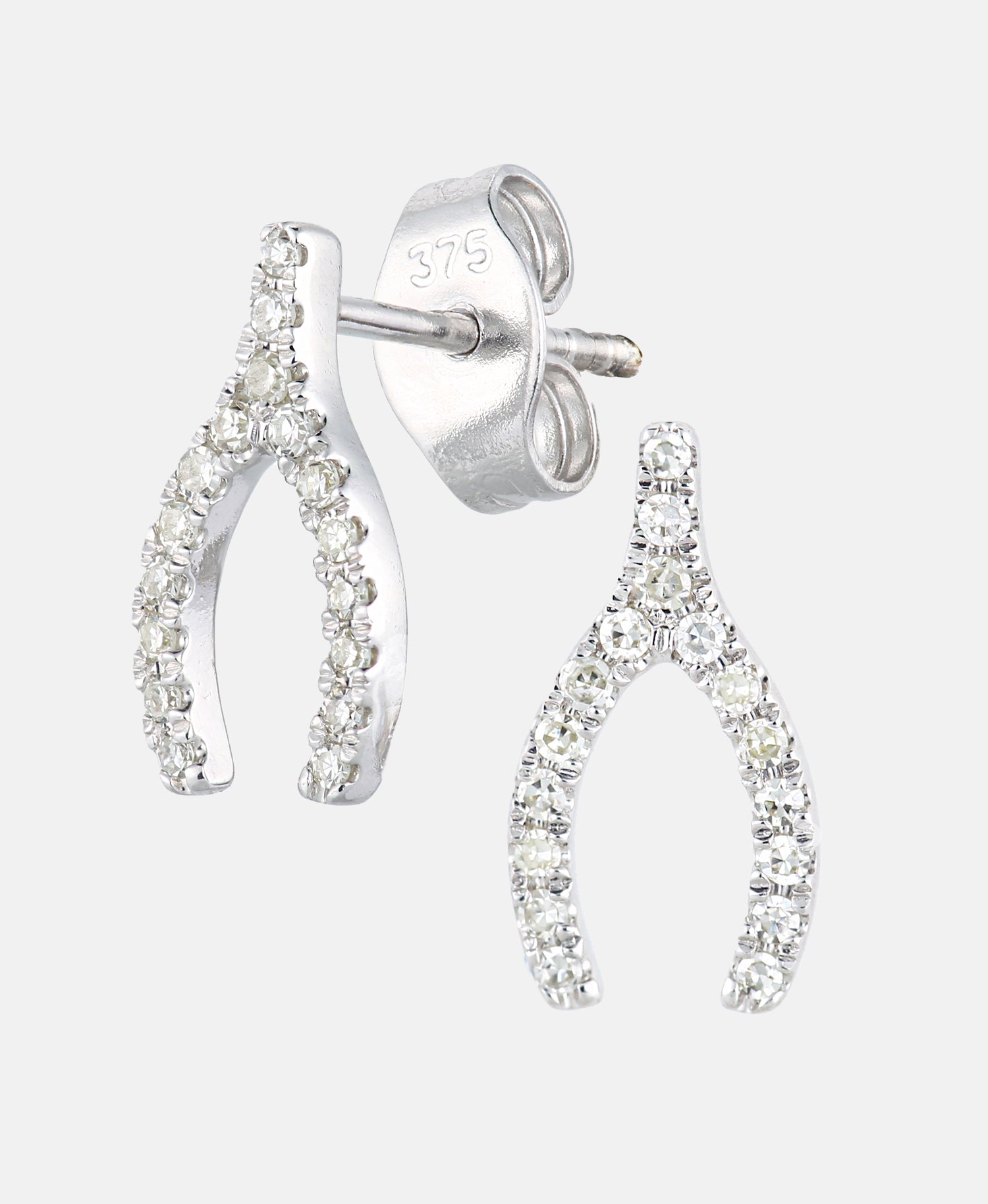 Ohrringe aus 375 Weißgold mit 0.1 Karat Diamant